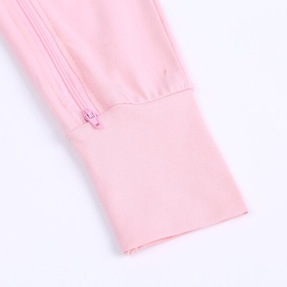 CUTE MONOGRAM-BABY ROMPER-Short Sleeve Double Zipper Cotton Pink 4-Sizes Girl - Picture 8 of 14